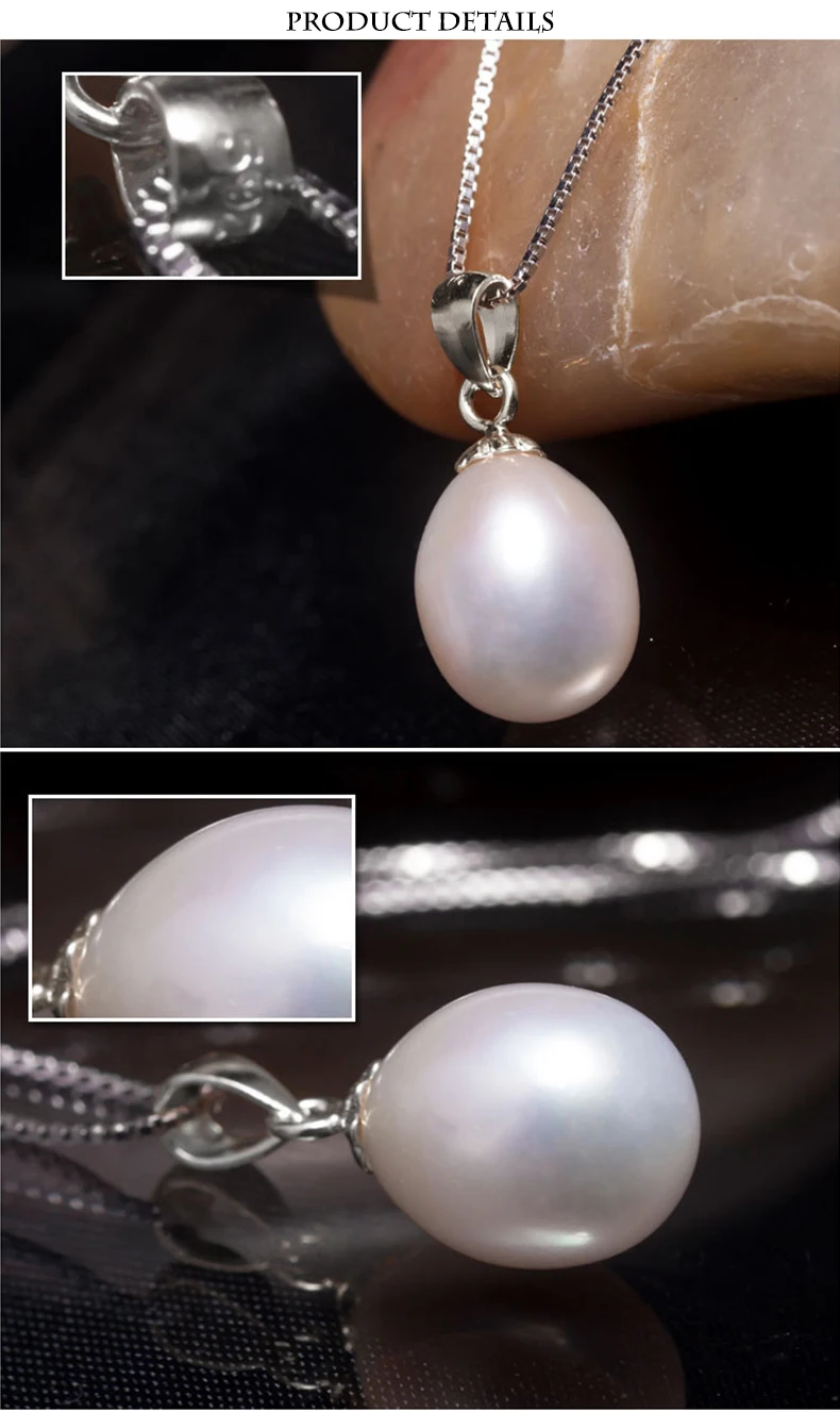 YIKALAISI 925 Стерлинговое серебро ювелирные изделия натуральный пресноводный комплекты ожерелья с жемчугом Кулон Висячие серьги для женщин для девочек