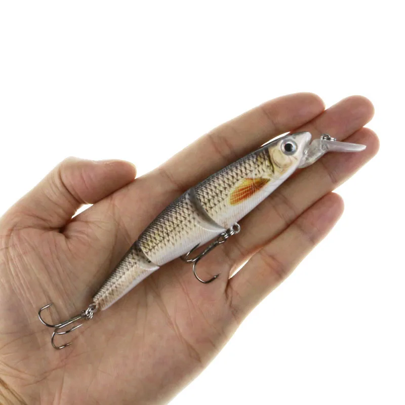

Multi Jointed Lifelike Minnow Fishing Bait 12cm 16.5g Swimbait Wobblers Lure Bass Pike Muskie Perch Fish Lure Rattling