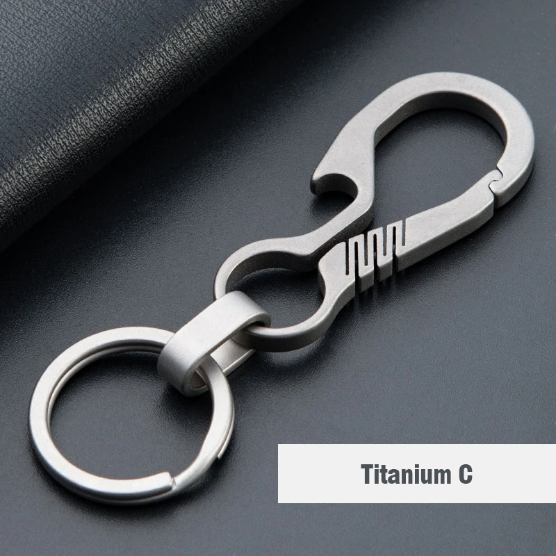 Высококачественный настоящий титановый брелок для ключей роскошный мужской автомобильный брелок на заказ надпись ультра легкий EDC для брелоков Держатель ювелирных изделий - Цвет: C