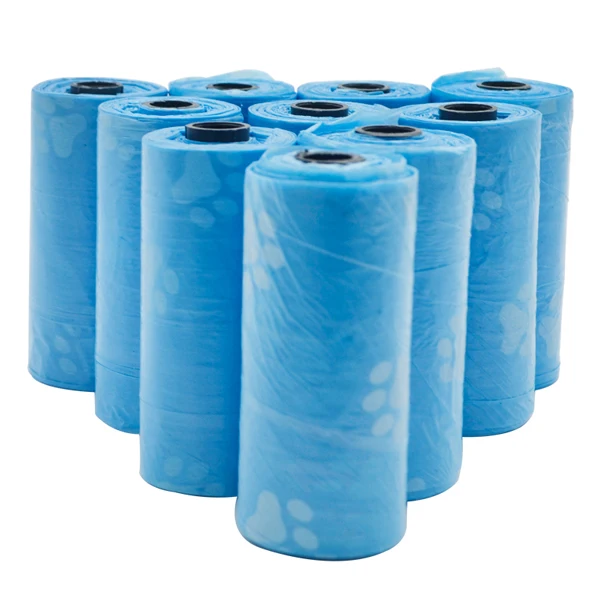 10 рулонов+ одна коробка-дозатор для домашних животных, мешок для собачьих отходов, мешки для мусора, мешки для уборки, навалом, навалом, мешок-переноска для домашних животных - Цвет: blue