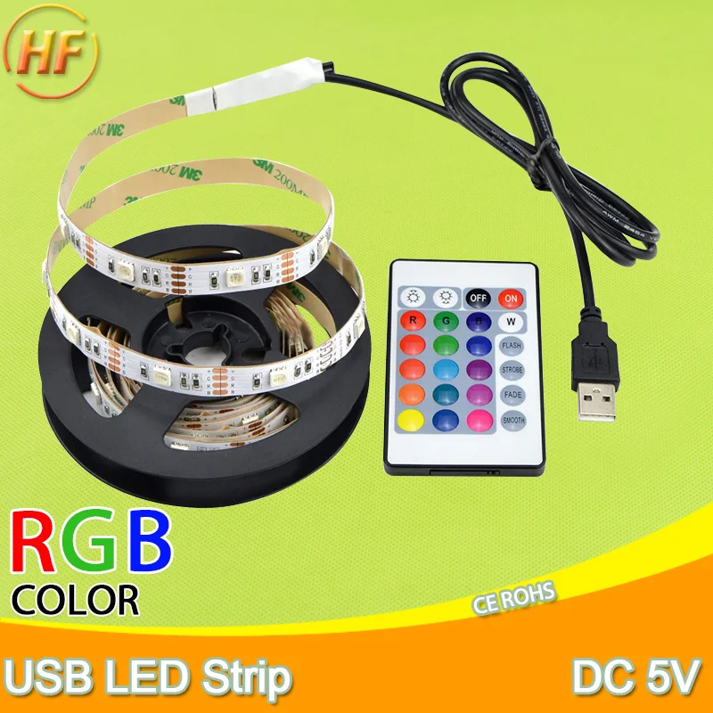 

LED Strip light RGB 2835 SMD 5V USB Power LED strip 0.5M 1M 2M 3M 4M Christmas desk Decor lamp tape For TV Background Lighting