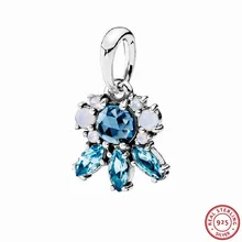 925 стерлингового серебра Многоцветный граненый кристалл узоры мороза кулон бусины DIY Fit PANDORA Подвески для женщин ювелирные изделия FL478