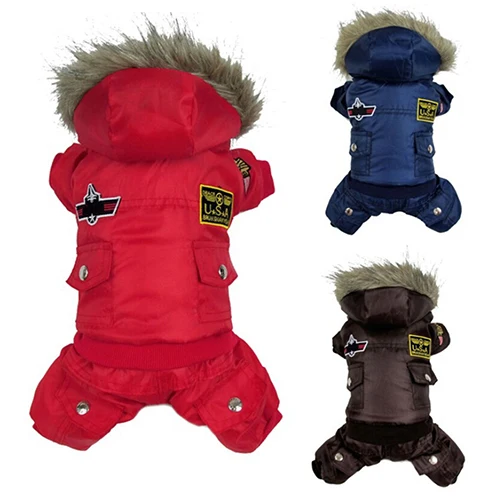 Новое поступление! Теплая одежда для маленьких и больших собак, зимний спортивный костюм, куртка с капюшоном для щенка
