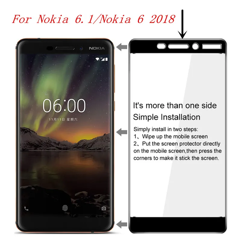 Для Nokia 6,1 закаленное стекло для Nokia 6 стекло IMAK Полное покрытие экрана протектор для Nokia 6 защитное стекло - Цвет: for Nokia 6 2018