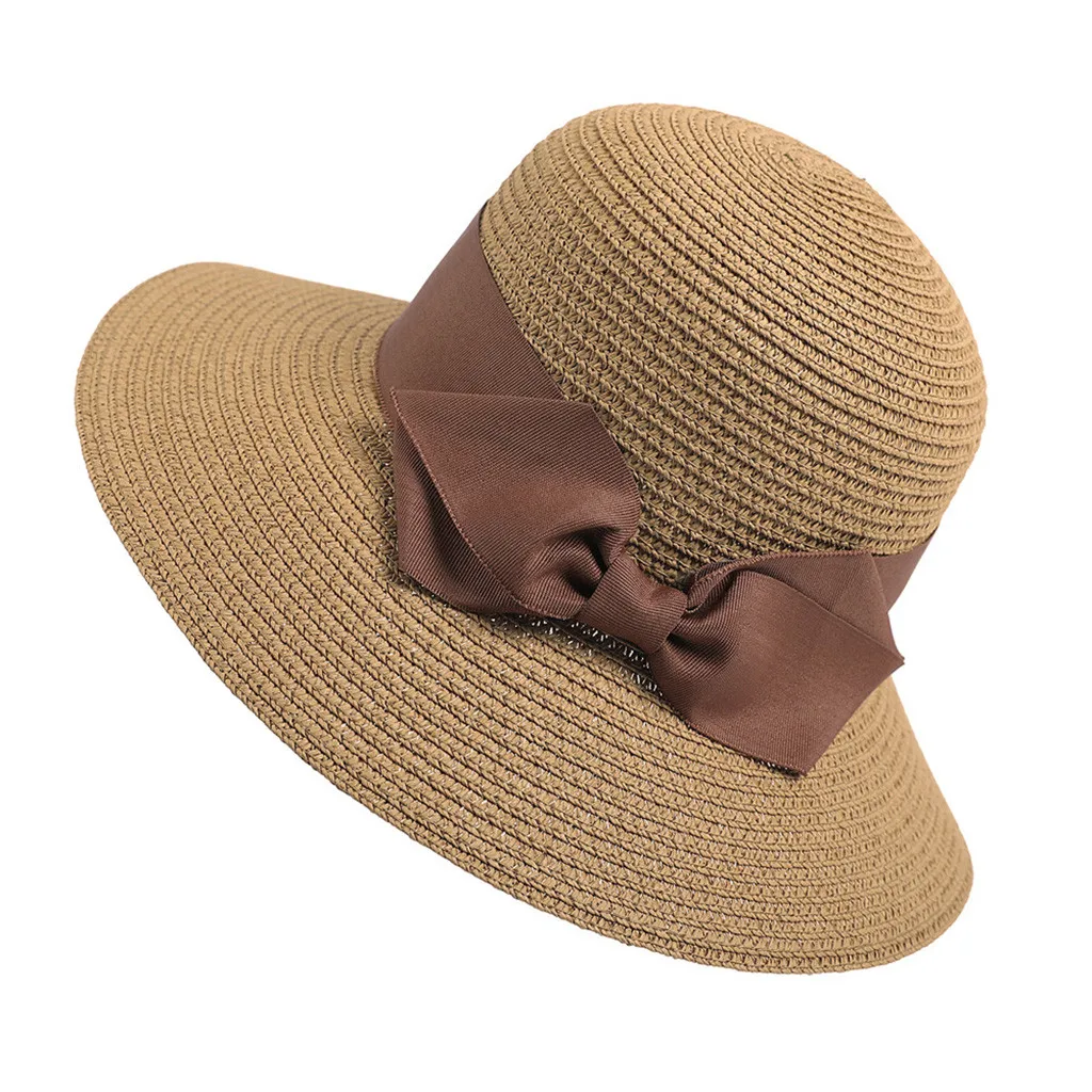 Fashion Beautiful Adult Cap Bow Straw hat Summer Sun Beach Girl Women Hats For Women Kentucky Derby Hats*1