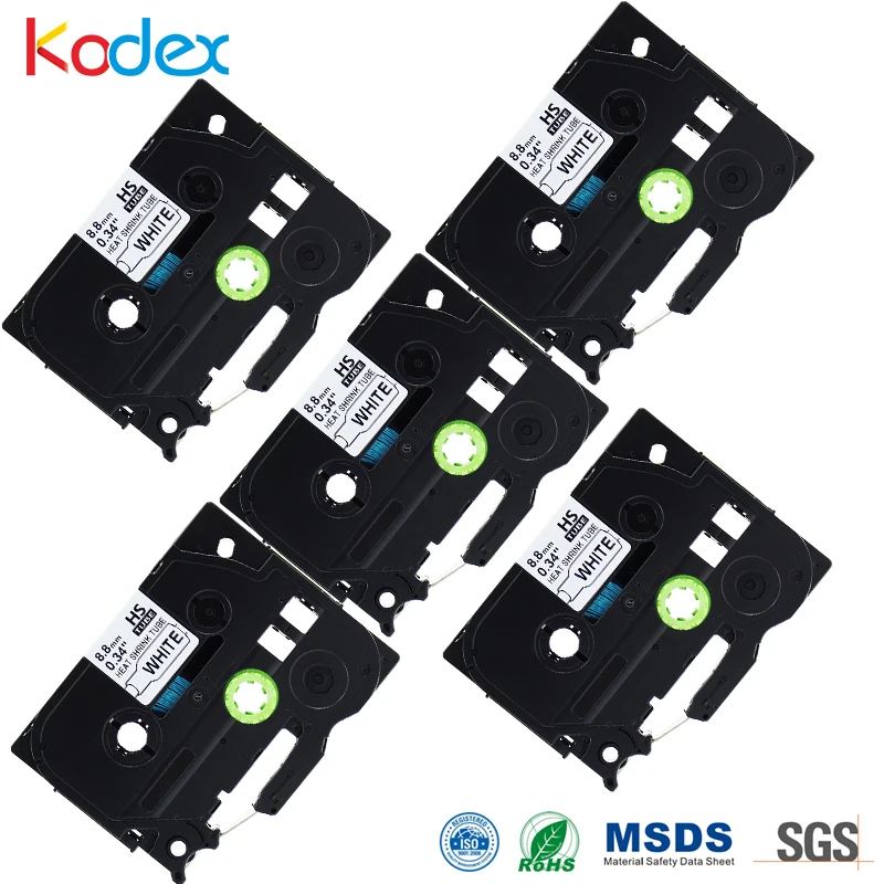 Kodex 5pcs HSe221 HS221 Heat Shrink Tube Label Tape 8.8mm compatible