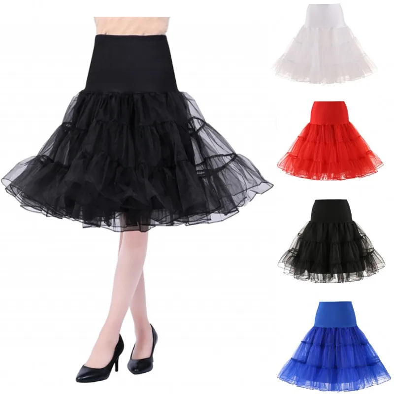 

Puffy Short Organza Halloween Women Crinoline Vintage Bridal Petticoat for Wedding Evening Cosplay Underskirt Rockabilly Tutu