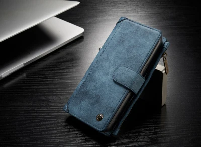 blue Caseme кожаный чехол для Samsung Galaxy S8 плюс Многофункциональный 2 в 1 Бумажник крышка роскошный мобильный телефон сумка с отделения для карточек - Цвет: blue