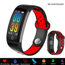 Умные часы Q6, браслет, Bluetooth 5,0, водонепроницаемые, пульсометр, измеритель артериального давления, шагомер, часы для телефона Apple, Xiaomi, huawei