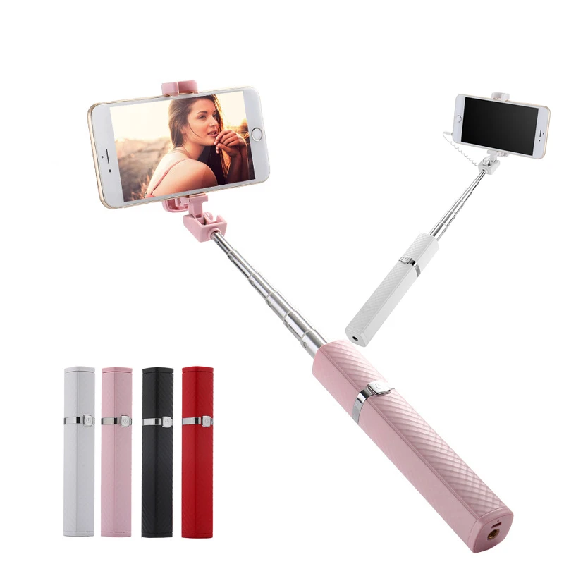 

Ecusells Fashion Pink Selfie Stick Aluminum Mini Foldable Stick Monopod Extendable Bluetooth Shutter For IPhone Smartphone