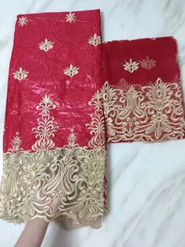 

Beautifical Bazin riche fabric african embroided bazin riche getzner with 2 yards french lace fabric for lady men wedding dress
