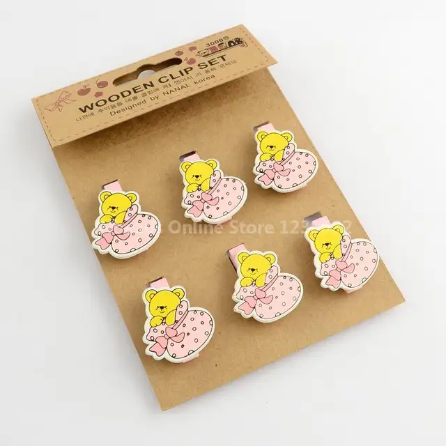 DIY Wood Craft Ideas Baby Shower Party Photo Wall Decorations Mini Bear Shaped Wooden Clothespins DIY Wood Craft Ideas Baby Shower Party Photo Wall Decorations Mini Bear Shaped Wooden Clothespins