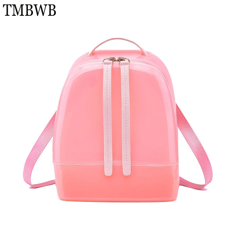 Nuevas mochilas de silicona para mujeres con bolsa de viaje de verano jalea Color caramelo bolsos de hombro bolsas de libros de moda M1788|leather women backpack|women backpackbackpack hand bag - AliExpress