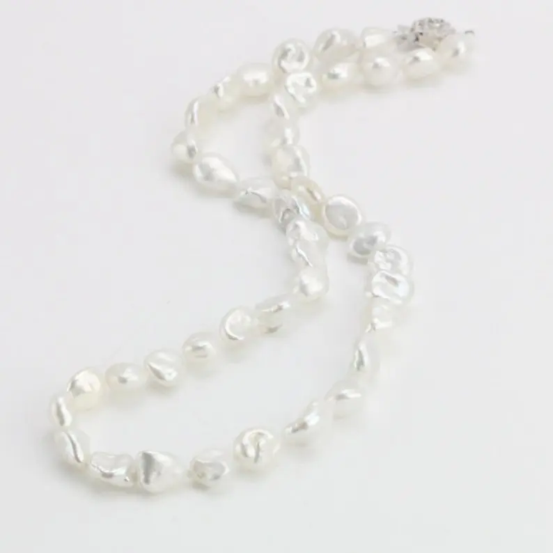 8MM White Color Keshi Pearl Jewelry Irregular Baroque Freshwaer Necklace Classic Bridesmaids Women Gift | Украшения и аксессуары