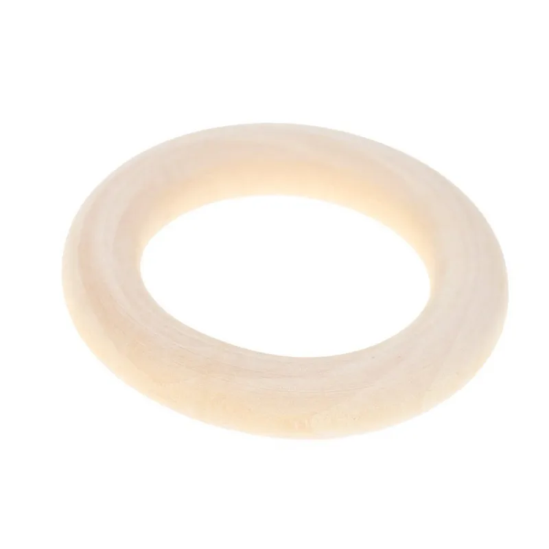 

Promotion! Unfinished Blank Wooden Teether Rings Maple Wood Baby Teething Craft DIY Toys 40mm
