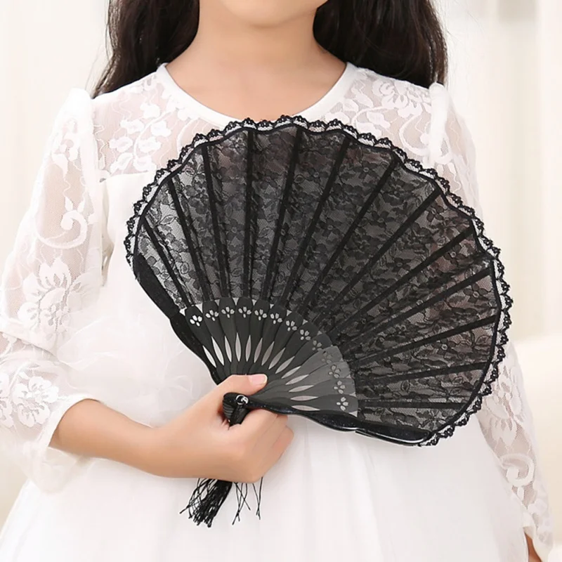 cheap Hand Held Fans Lace Bamboo Chinese Style Folding Fans or Wedding Event And Party Supplies Home Decoration Gift