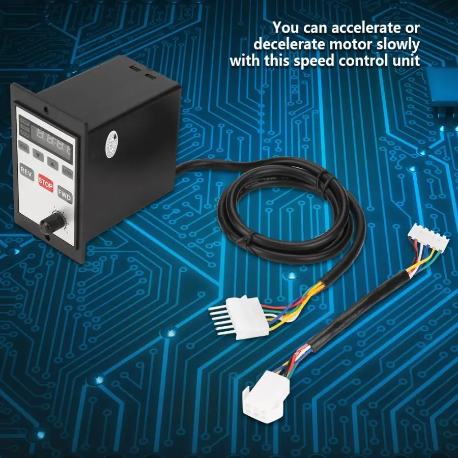 AC 220 V 6-200 W цифровой регулятор скорости двигателя контроллер скорости блок 0- черный красный белый синий желтый зеленый провод