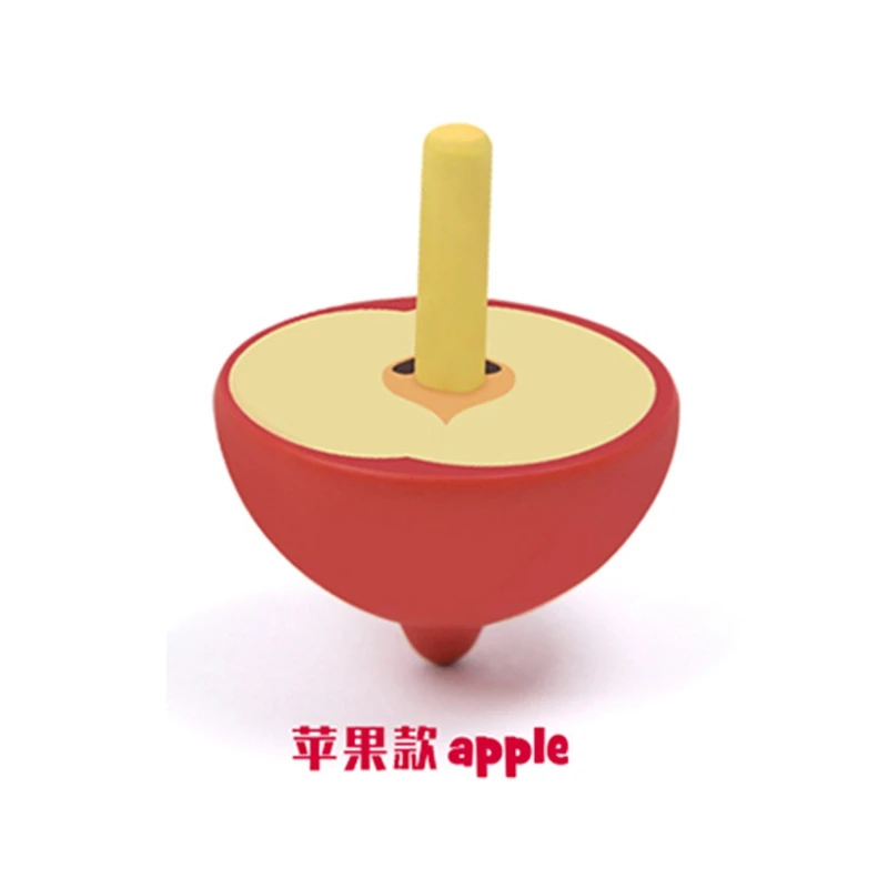 Мультяшный мини арбуз яблоко фруктовый деревянный Топ спинны Топ Детские игрушки антистресс предохранительное давление настольные Классические игрушки-подарки - Цвет: TOY070