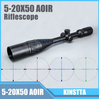 

Tactical 5-20X50 AOIR Optics Riflescope Red Green Blue Color Reticle Illumination Rifle Scope For Airsoft Riflescope Hunting