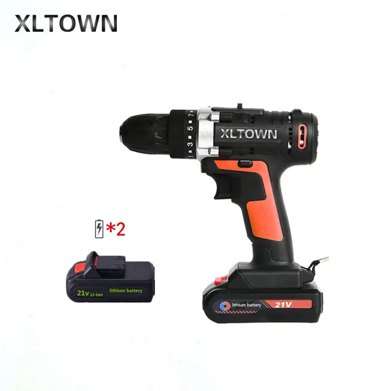 

XLTOWN 21v multi-function cordless electric screwdriver with 2 battery high-power rechargeable lithium battery drill power tools