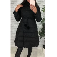 Женское повседневное осенне-зимнее пальто женское теплое плотное средней длины приталенное пальто с воротником-стойкой Верхняя одежда хлопковое пальто SJ1077V