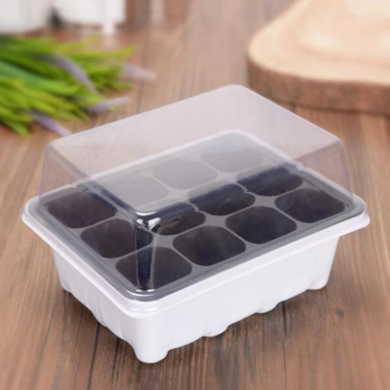 

12 Seedling Trays Seed Starter Box Plant Flower Grow Starting Germination Pot