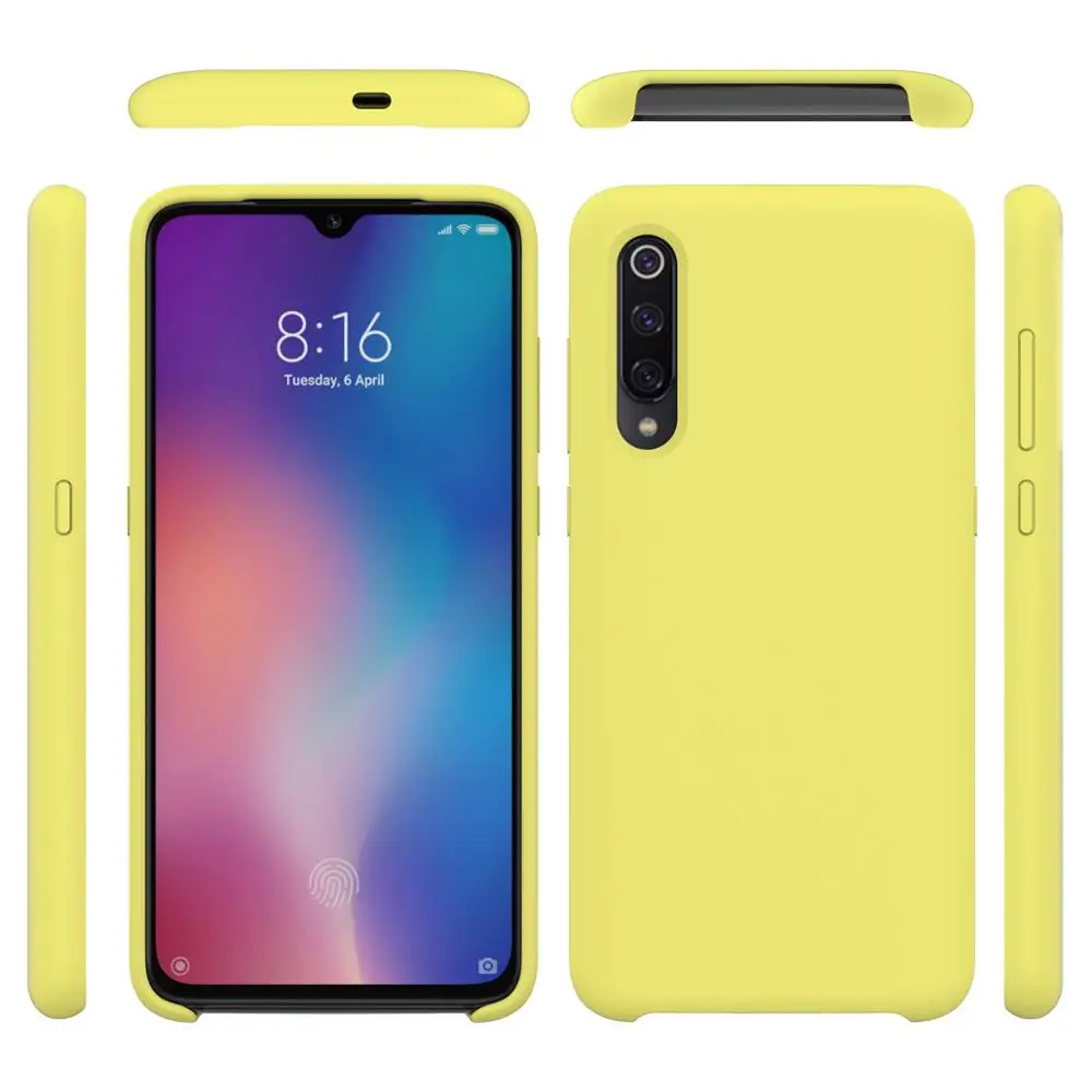 10pcs/lot Liquid Silicone Case For Xiaomi 9 9se 8 6X A2 Lite For Redmi Note 7 6 K20 Pro Silky Gel Rubber Soft Touch Cover - Цвет: Цвет: желтый