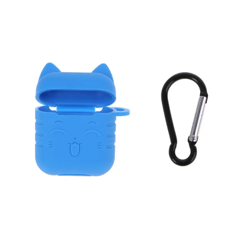 Cute Cat Shape Protective Cover Soft Silicone Skin Charging Case Buckle Accessories Waterproof Shockproof for Airpods Wireless B