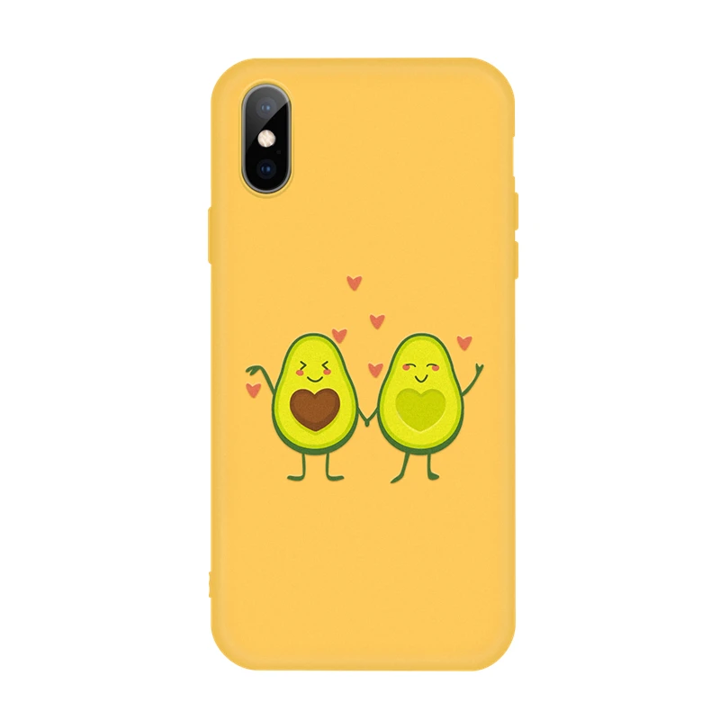 Желтый жираф чехол с принтом "кактус" для iPhone X XS Max XR Мягкий ТПУ силиконовый чехол для iPhone 7 8 6 6s плюс 5 5S SE 10 милые авокадо чехол s - Цвет: 17