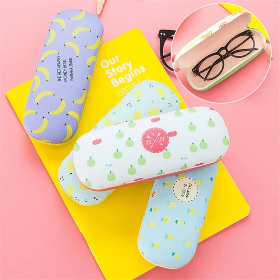 

AudWhale Colorful Fruit Printed Sunglasses Case Cute Girls Case For Glasses Solid Plastic Portable Spectacle Case