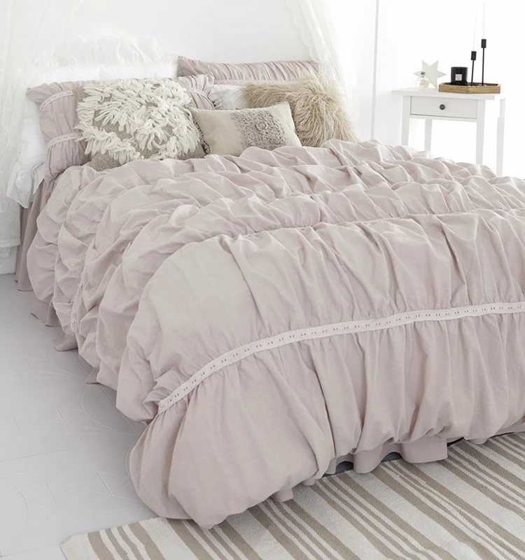 Buy Export Cotton Lace Princess Bedding 4pcs Set King