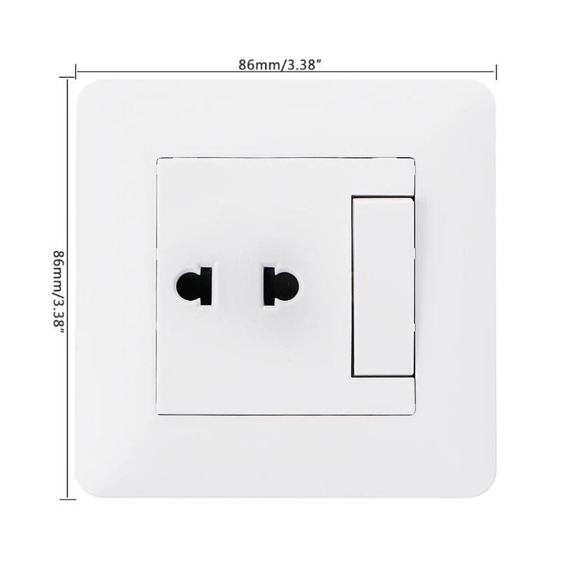 Настенная розетка с 2 отверстиями, универсальная розетка с 1 комплектом, двухпозиционный светильник, фарфоровая белая настенная панель