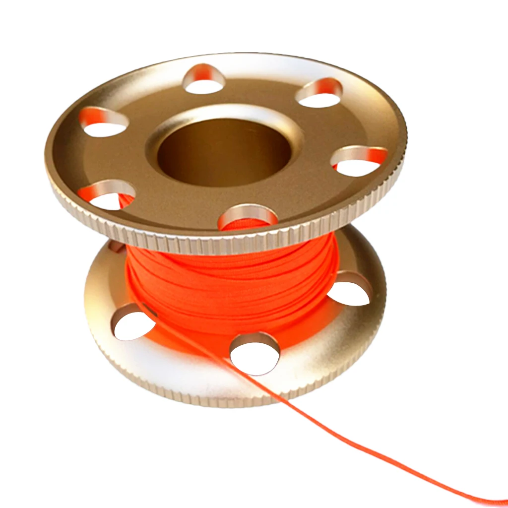 Durable Scuba Diving Aluminum Alloy Finger Reel Spool 20m Line Bolt Snap Clip for Fishing Boating Accessories