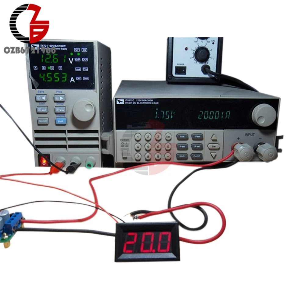 DC 4-30 в 0-20A 4 провода 056 дюймов светодиодный цифровой вольтметр измеритель напряжения Панель Амперметр измеритель тока 12 В 24 В