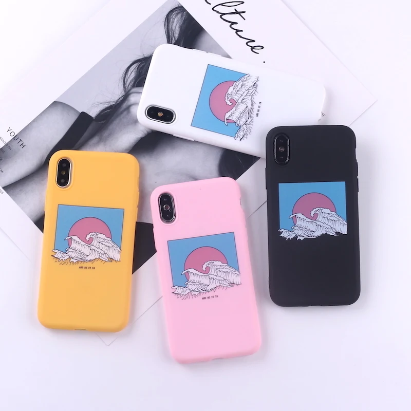 

The Great Wave off Kanagawa Beach Soft Silicone Candy Phone Case Capa Fundas For iPhone 11 Pro 6 5S 8 8Plus X XS Max 7 7Plus XR