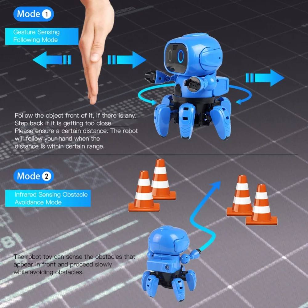 Новое поступление DIY электрическая игрушка инфракрасное препятствие избегание жестов зондирования следующий робот для детей подарок для детей