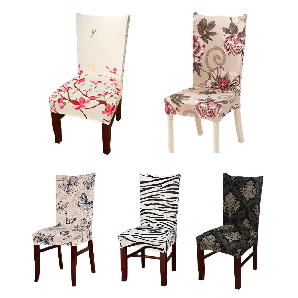 

Spandex Elastic Dining Chair Cover Modern Removable Anti-dirty Kitchen Seat Protector Case Stretch Chair Seat Covers for Banquet