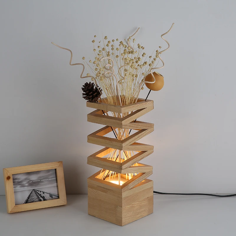 Artpad деревянные украшения Абажуры для настольных ламп цветок 3 цвета переменчивый романтическая прикроватная тумбочка для спальни Гостиная Кабинет освещение