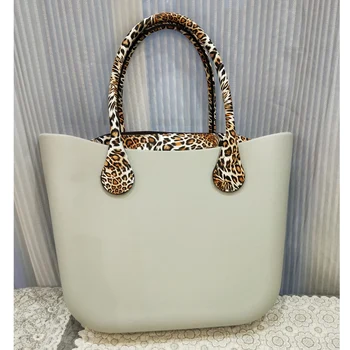 

Sky Blue Silicone Bag Women Bucket bags Casual Tote Summer Beach Purses 42CM Silica Handbag Design Bolsas Leopard Insert Bag