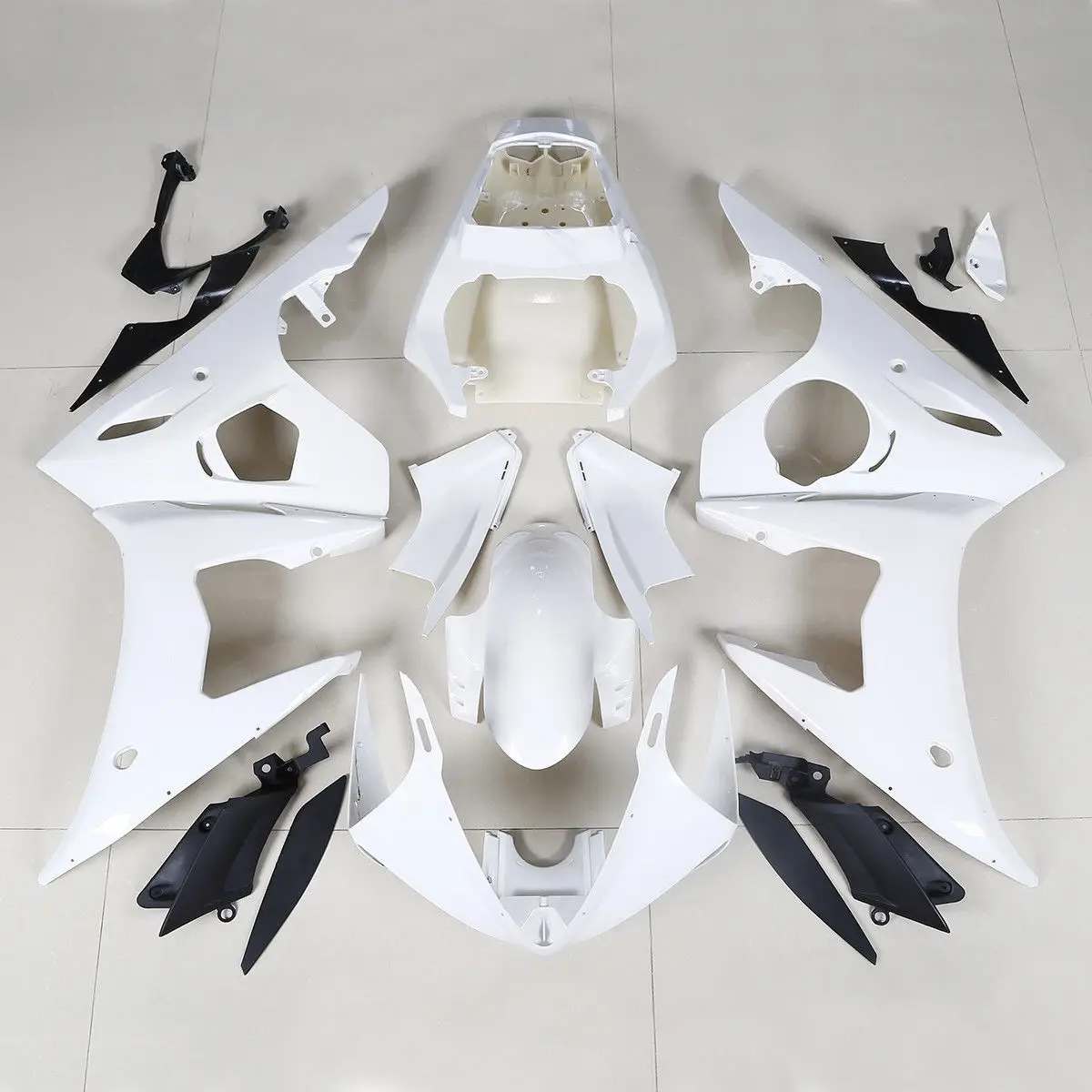 

Motorcycle ABS White Unpainted Fairing BodyWork Kit Fit For Yamaha YZF-R6 YZF R6 2005 INJECTION MOLDED