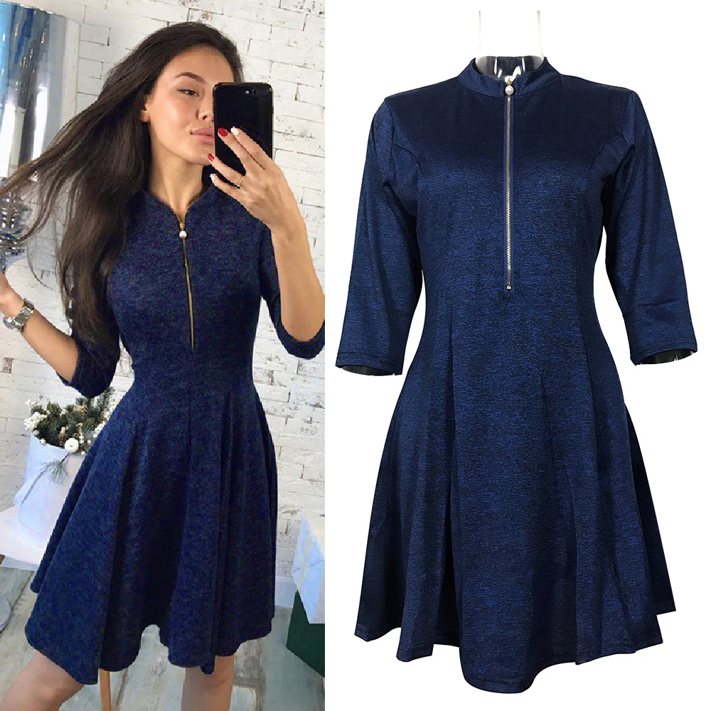 

Fashion Summer Autumn Women Sexy Dress V Neck Solid Color Half Sleeve Work Office Party Elegant Ladies Bodycon Mini Dresses
