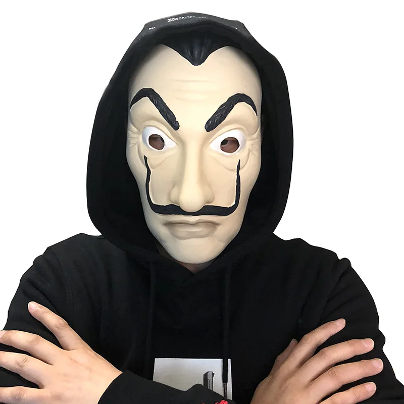 Маска La Casa De Papel, латексная маска Salvador Dali для косплея, реалистичные Вечерние Маски для взрослых на Хэллоуин