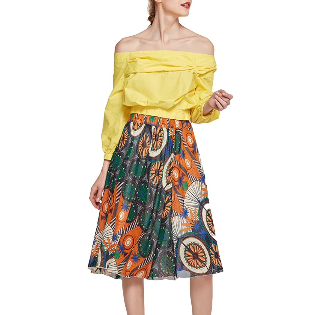 Новые модные пляжные юбки женские Ретро Печатный шифон Boho юбки 2018 летние женские Высокая Талия плиссированная юбка Faldas Mujer Jupe