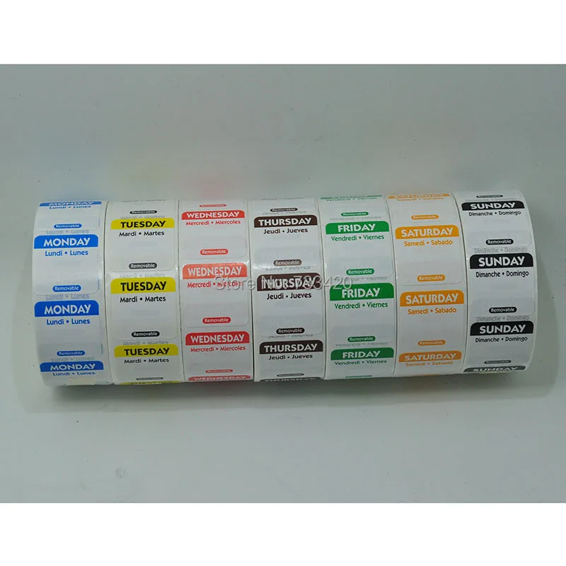 DaySpot HYDS RL1x1 Each Day of Week Removable Labels 1