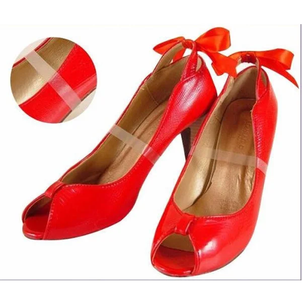2 pairs Clear Invisible Shoe Strap Lace for holding loose Women Dancing high heels mulesin