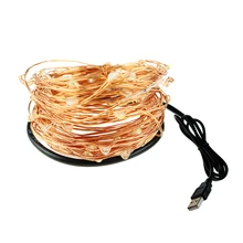 USB Led string 0.4mm Copper 10Meters 100led 33FT 5V Lantern Christmas Holiday Wedding Party Decor Festival Fairy Light Lamp M