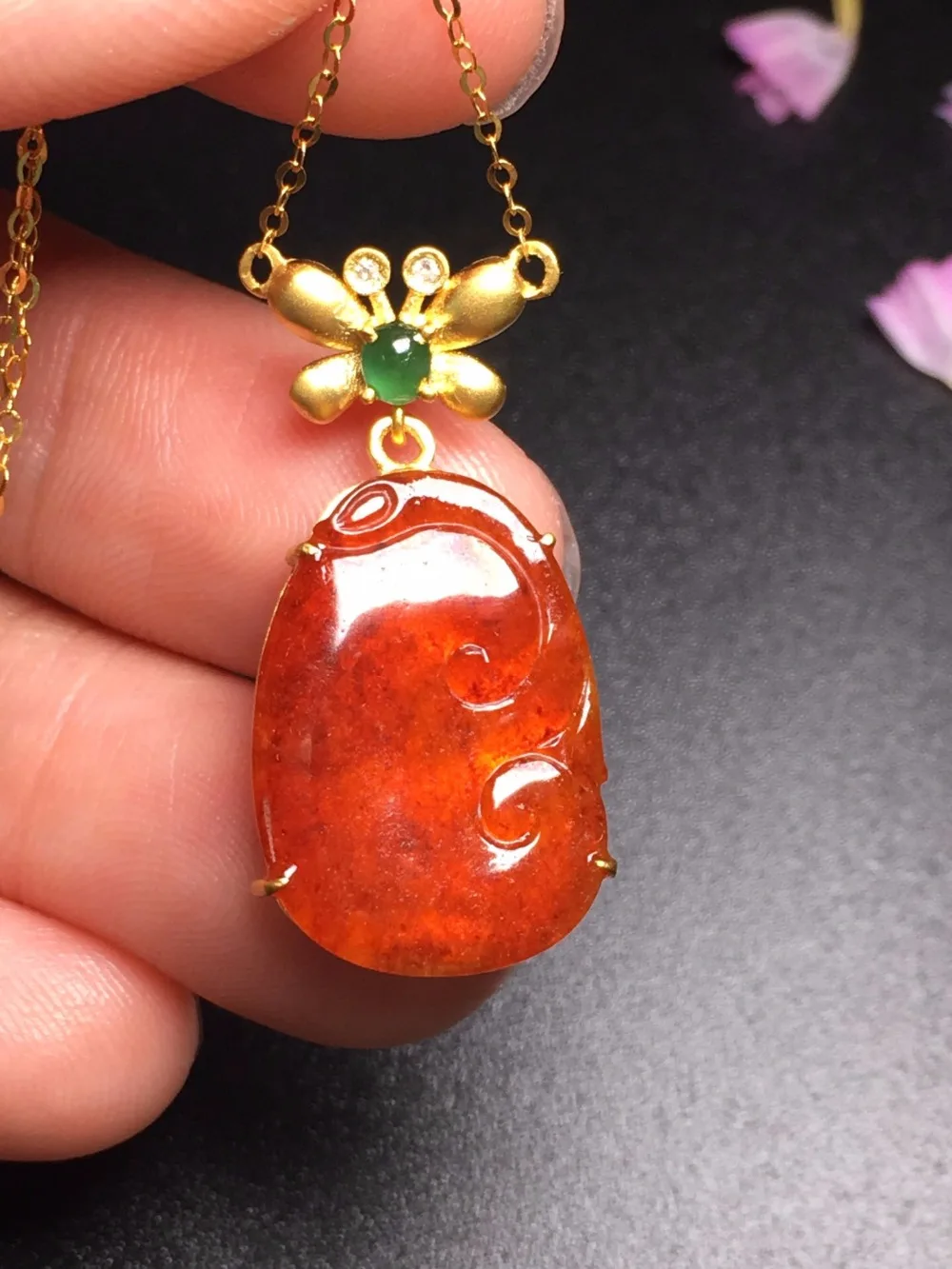 

Fine Jewelry 18K White Gold Buddism Buddha 100% Natural Red Burmes Jade Gemstones Pendant Necklace Fine Pendants Necklaces