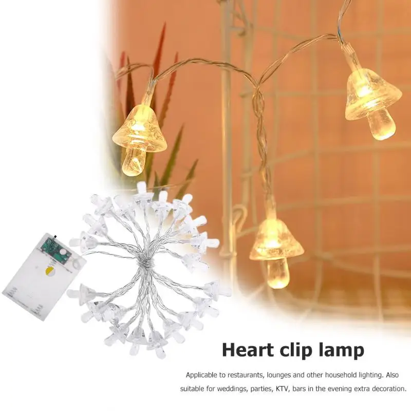 

20LED Mushroom Fairy String Light Wedding Party Holiday Decorative Lamp