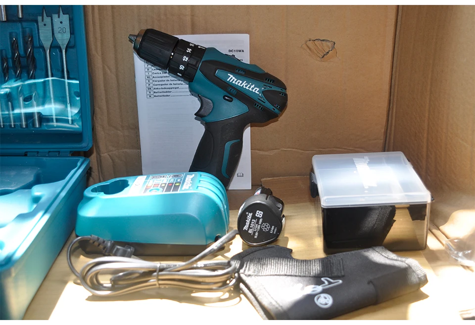 Япония Makita HP330DWE зарядки Ударная дрель литиевая батарея ручная дрель электрическая отвертка 6000-22500ipm 400-1500 об/мин 24/12N. М