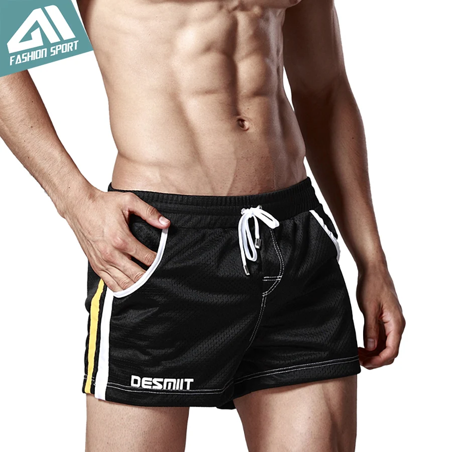 DESMIIT Beach Men's Mesh Pocket Shorts Summer Surf Breathable Men Board